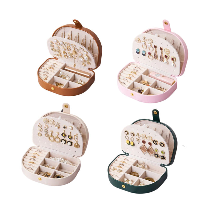 Anyhouz Jewelry Box Portable Semicircular Shell Shaped Organizer with Antioxidant Protection