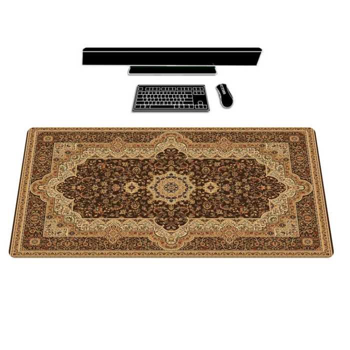 Anymob Mouse Pad Brown 300X600X2MM Persian Rug Mouse Full Desk Pad Mat Gaming Rubber Protector