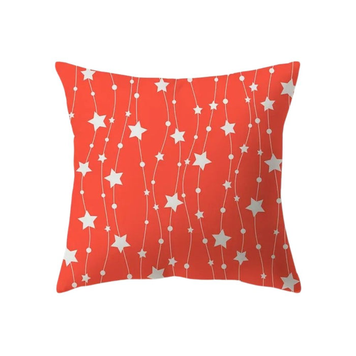 Anyhouz Pillowcase Coral Wavy Star Line Print Cotton Polyester Cushion Cover