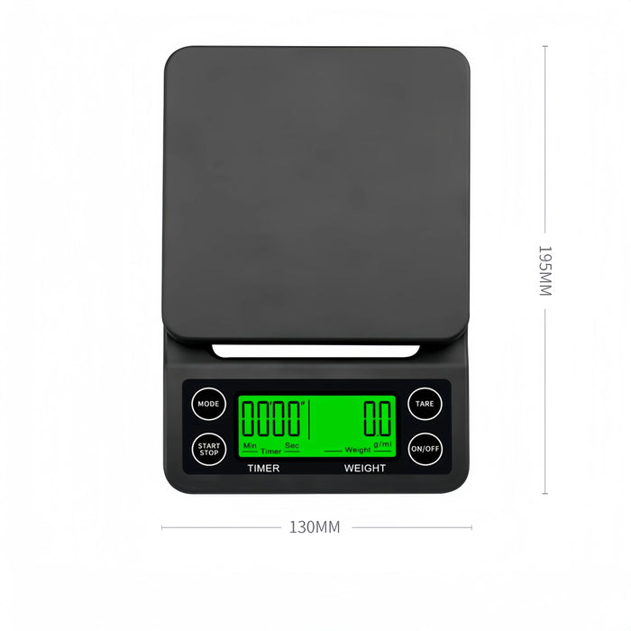 Anygleam Black Home Kitchen Timer Coffee Scale 5Kg Accurate Measure Electronic Portable Digital Display