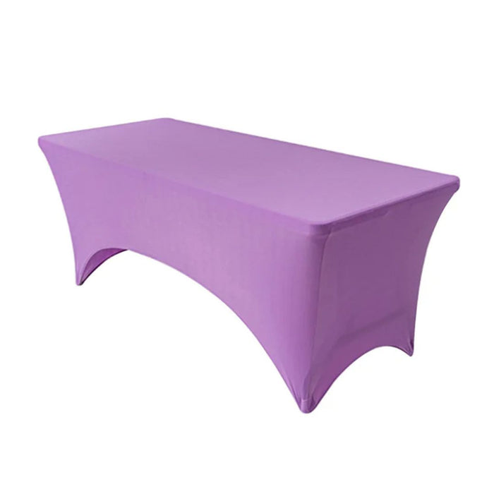 Anyhouz Tablecloth Violet Stretch Spandex Rectangle Fitted Table Cover Home Party Decoration