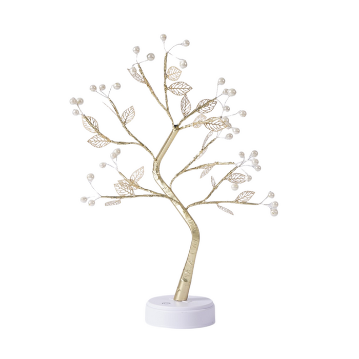 Anyhouz Table Lamp Warm Leaves 36 LED Bonsai Tree Desk Light USB Rechargeable For Living Room