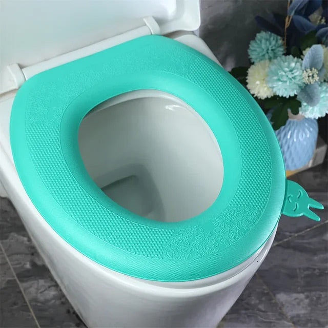 Anyhouz Toilet Seat Cover Green Washable Mat Pad Cushion O-shape Toilet Seat Toilet  Accessories