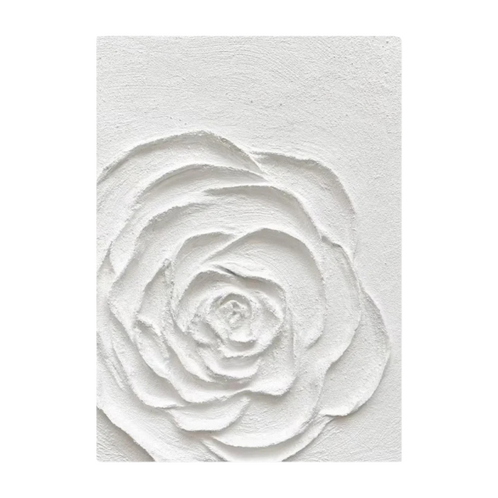 Anyhouz Canvas Art Hand Painted White Essence Of A Rose Minimalist Wall Decor Ideas For Living Room