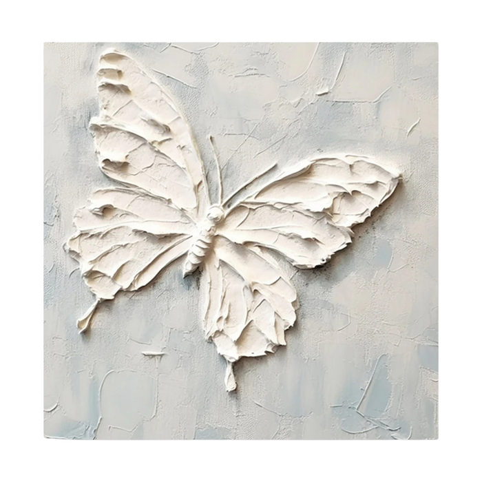 Anyhouz Canvas Art Hand Painted White Mariposa Abstract Unique Wall Decor Ideas For Living Room