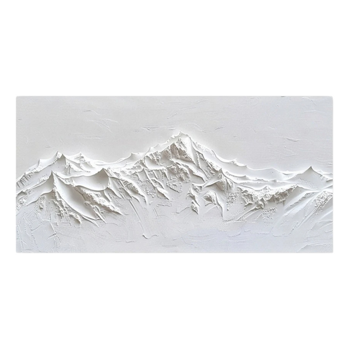 Anyhouz Canvas Art Hand Painted White Mountain 3D Modern Wall Decor For Home