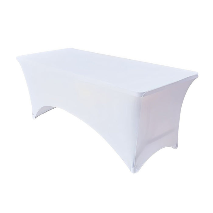 Anyhouz Tablecloth White Stretch Spandex Rectangle Fitted Table Cover Home Party Decoration