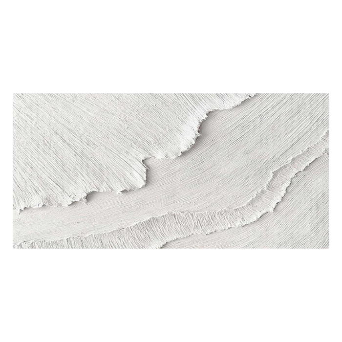 Anyhouz Canvas Art Hand Painted White Wave 3D Custom Abstract For Interior Design