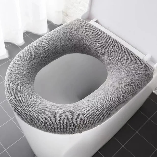 Anyhouz Toilet Seat A Gray Washable Soft Mat Pad Cushion O-shape Seat Bidet Toilet Cover Accessories