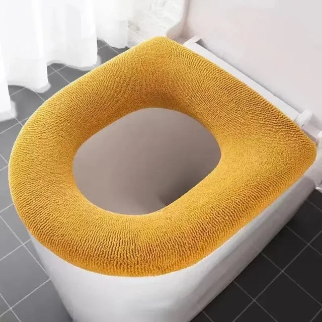 Anyhouz Toilet Seat A Yellow Washable Soft Mat Pad Cushion O-shape Seat Bidet Toilet Cover Accessories