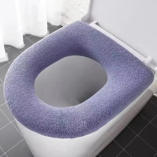 Anyhouz Toilet Seat A Blue Washable Soft Mat Pad Cushion O-shape Seat Bidet Toilet Cover Accessories