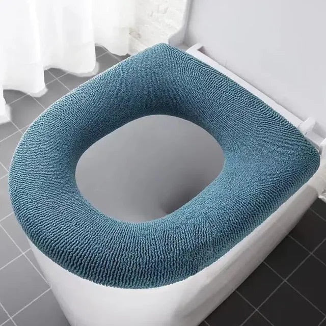 Anyhouz Toilet Seat A Green Washable Soft Mat Pad Cushion O-shape Seat Bidet Toilet Cover Accessories