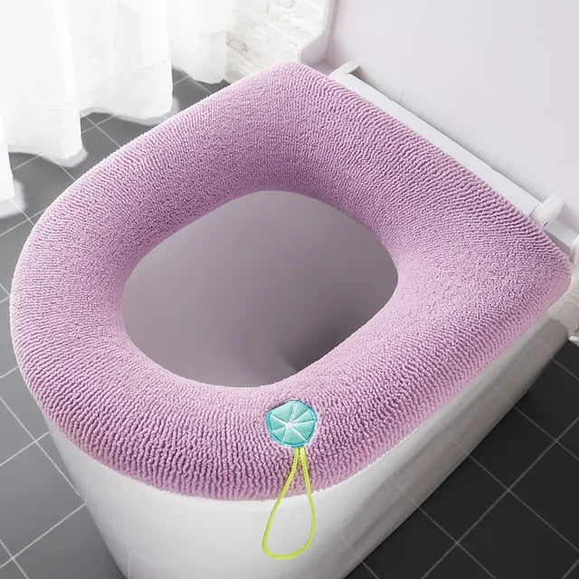 Anyhouz Toilet Seat B Pink Washable Soft Mat Pad Cushion O-shape Seat Bidet Toilet Cover Accessories