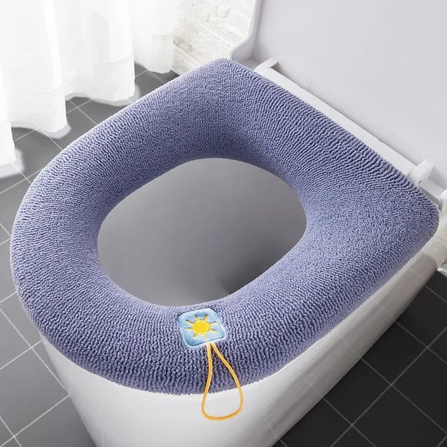 Anyhouz Toilet Seat B Blue Washable Soft Mat Pad Cushion O-shape Seat Bidet Toilet Cover Accessories