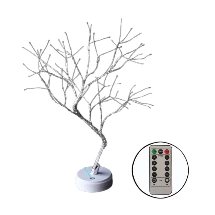 Anyhouz Table Lamp Yellow Warm 108 LED Bonsai Tree Desk Light USB Rechargeable For Living Room