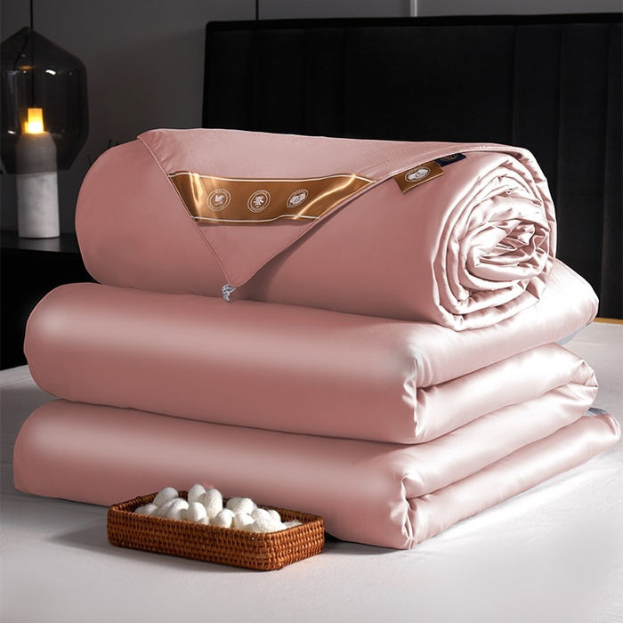 Anyhouz Duvet Cover Pink Premium Soft Mulberry Silk Blanket Comforter 3000G