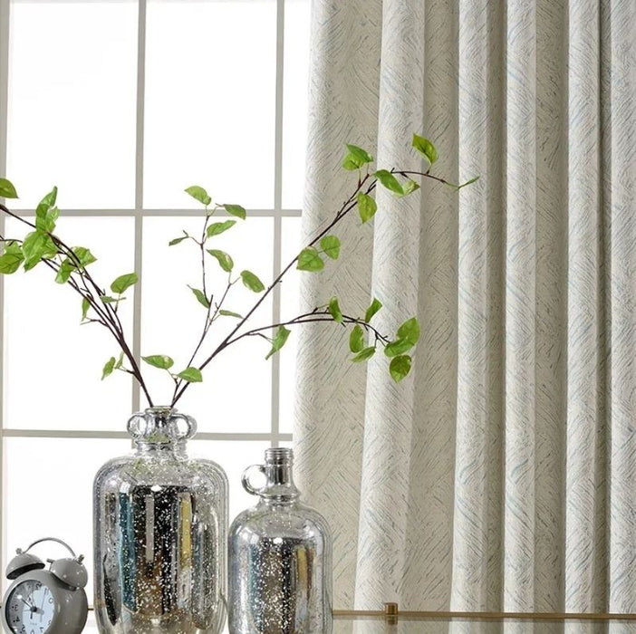 Anyhouz Curtain White 500cmx250cm Nordic Minimalist Modern Curtains Chenille Thick Shade