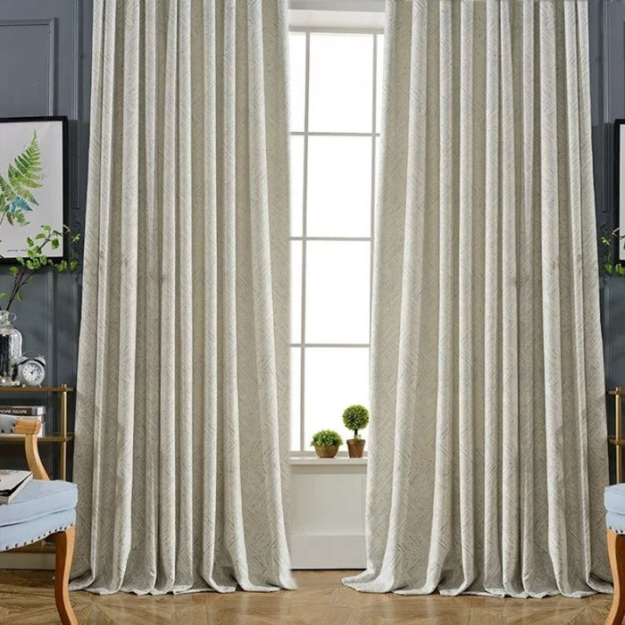 Anyhouz Curtain White 250cmx250cm Nordic Minimalist Modern Curtains Chenille Thick Shade