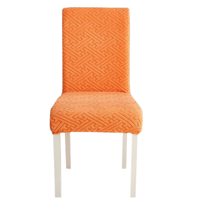 Anyhouz Chair Cover Orange Puzzle Design with Anti-Dirt and Elastic Material for Dining Room Kitchen Wedding Hotel Banquet Restaurant