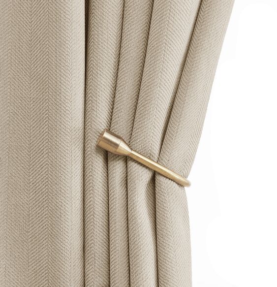 Anyhouz Curtain Beige 300cmx250cm Thick Chenille Luxury Blackout Curtains