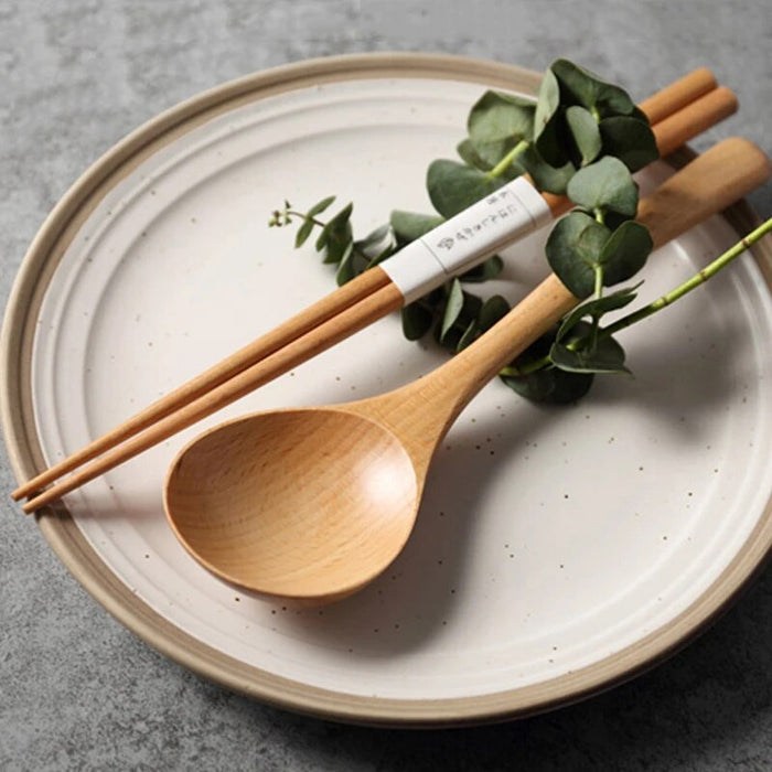 Anygleam Natural Wood 4pcs Wooden Spoon Beech Kitchen Tableware