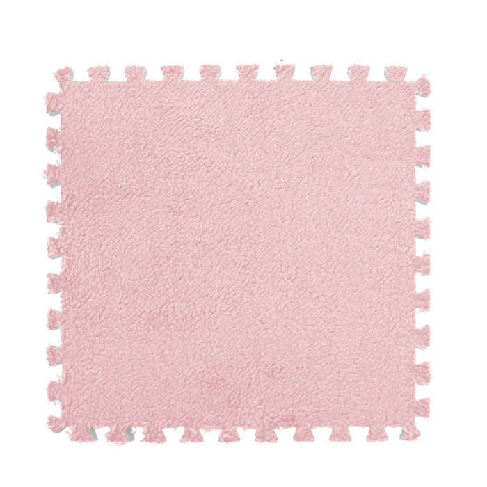 Anyhouz Splicing Mat Pink 30x30cm 24Pcs Modern Foam Floor Mat Living Room Square Splicable Household Non-Slip Rugs