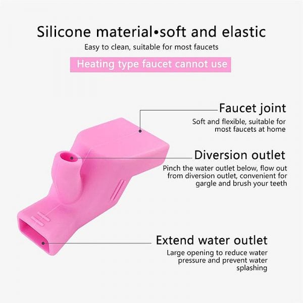 Anyhouz Water Tap Extension Swivel Pink High Elastic Sink Kitchen Bathroom Accessories Faucet Water Extender