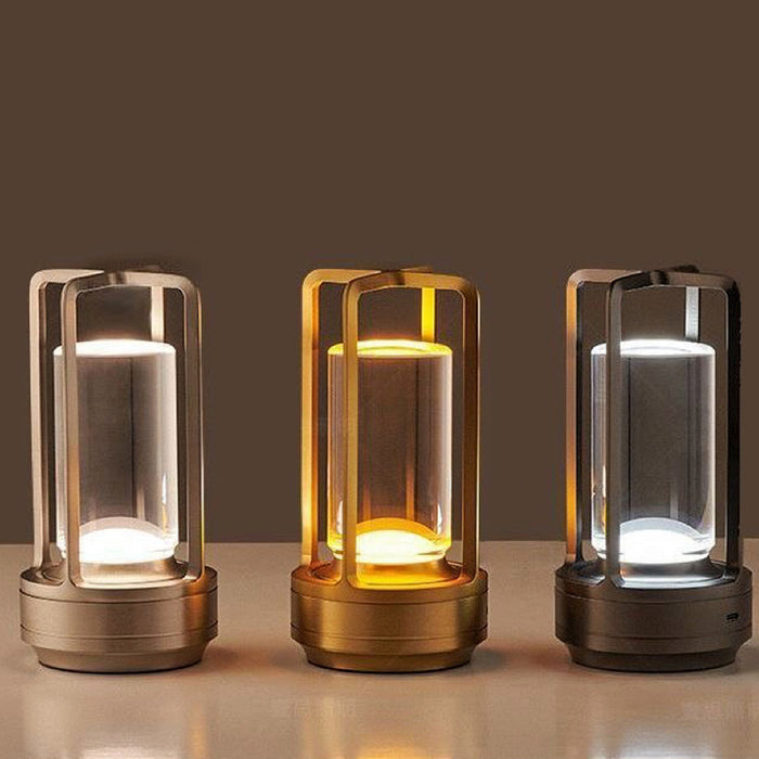 Anyhouz Table Lamp Glimmering Glass Pillar Desk Light USB Rechargeable For Home And Office