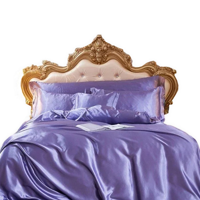 Anyhouz Beddings Light Purple AU Single Size 2 Pcs High End Satin Smooth Duvet Cover Set Luxury Polyester Silky Soft Cozy Bedding Set