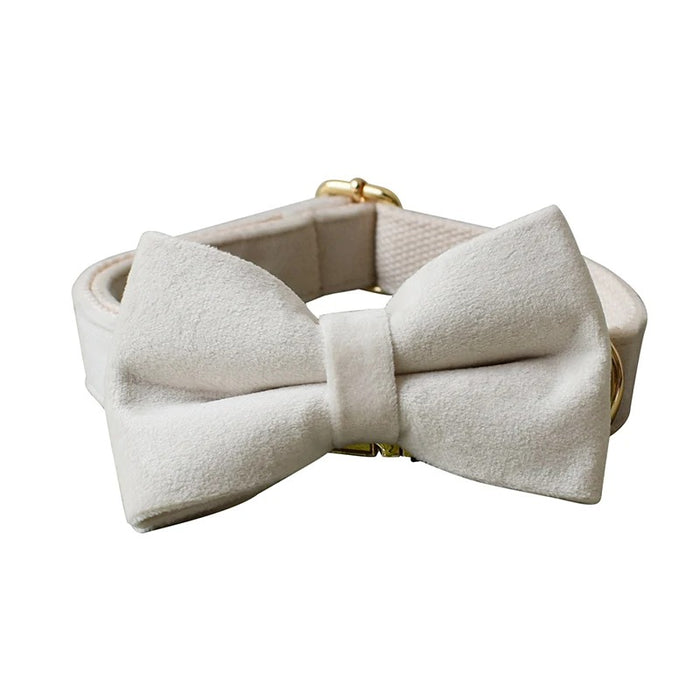 Anywags Pet Bow Collar White Supplies Dog Accessories