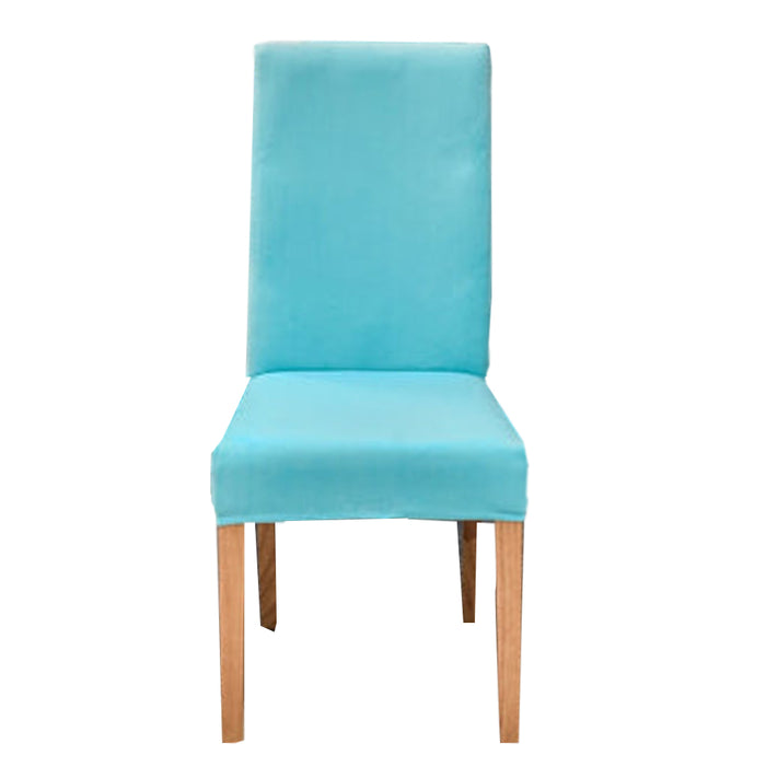 Anyhouz Chair Cover Aqua Blue Velvet Plush Stretch Chair Slipcover Elastic Spandex Chair Cover for Dining Room Kitchen Wedding Banquet Hotel