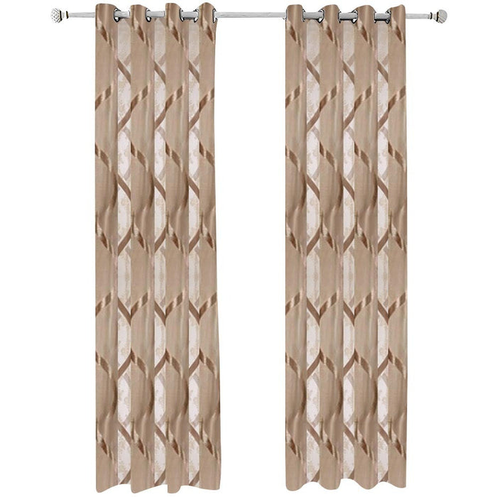 Anyhouz 200cm Curtains Brown Modern Luxury Retro Style Texture for Living Room Bedroom Dining Fashion Decor