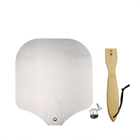 Anygleam 35.5x30.5cm Pizza Shovel With Foldable Wooden Handle Bakeware Kitchen Tools No Oxidation