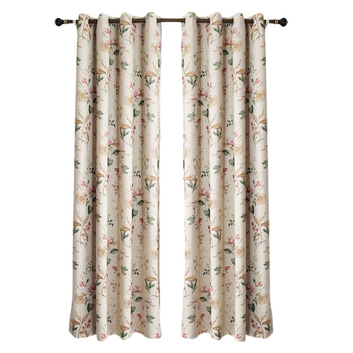 Anyhouz 150cm Curtain Beige Flower Design Modern Luxury Retro Style Texture for Living Room Bedroom Dining Fashion Decor