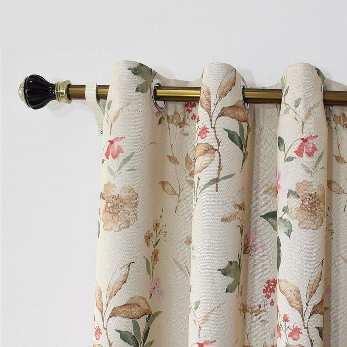 Anyhouz 250cm Curtain Beige Flower Design Modern Luxury Retro Style Texture for Living Room Bedroom Dining Fashion Decor