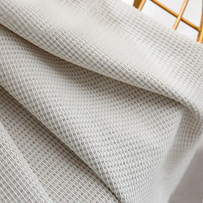 Anyhouz 400cm Curtain Beige Modern Waffle Plaid for Living Room Bedroom Dining Balcony Luxury Window Drapes