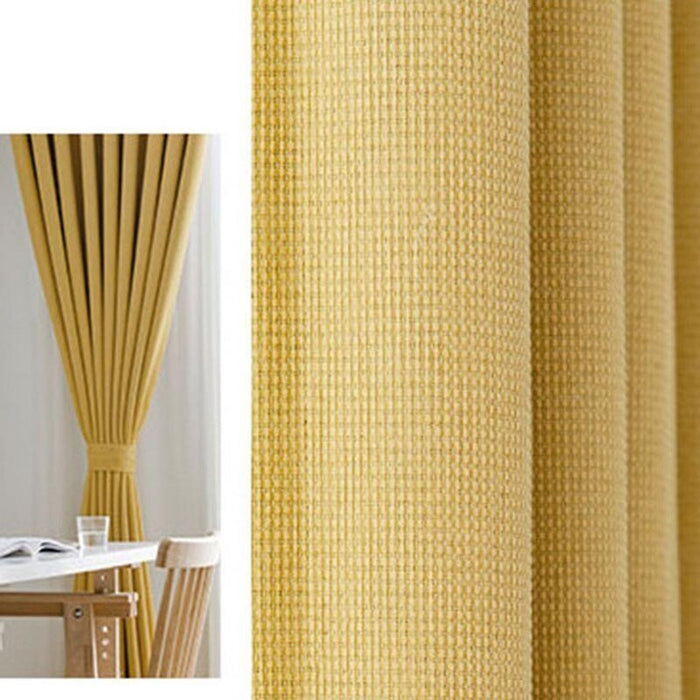 Anyhouz 400cm Curtain Beige Modern Waffle Plaid for Living Room Bedroom Dining Balcony Luxury Window Drapes