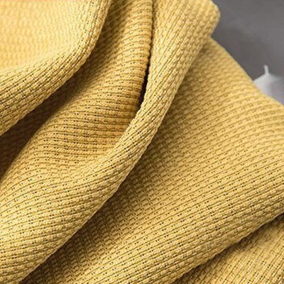 Anyhouz 200cm Curtain Beige Modern Waffle Plaid for Living Room Bedroom Dining Balcony Luxury Window Drapes