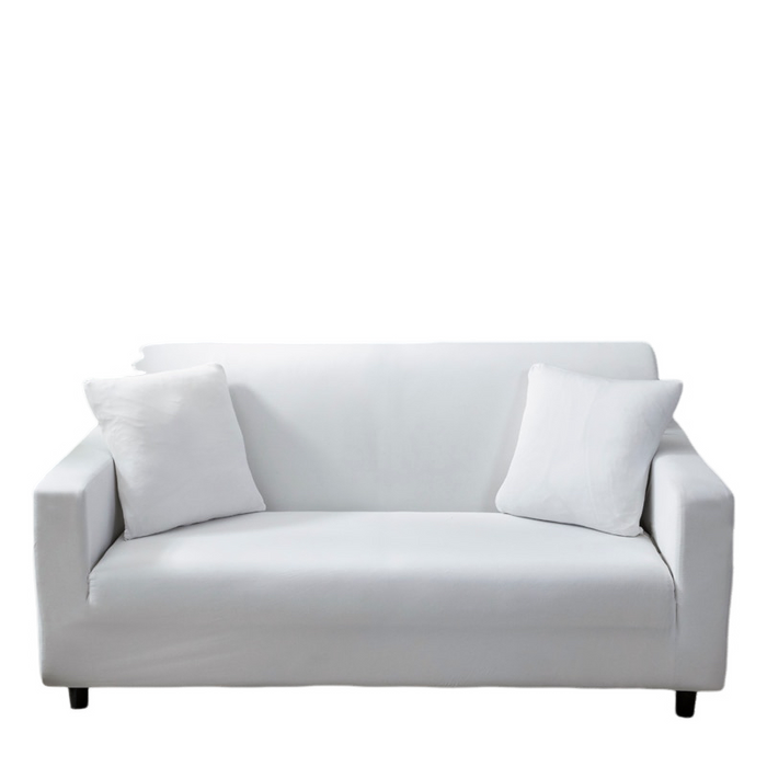 Anyhouz 4 Seater Sofa Cover Plain White Style and Protection For Living Room Sofa Chair Elastic Stretchable Slipcover