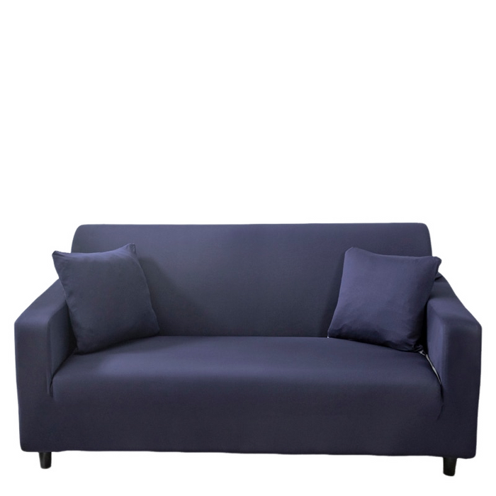 Anyhouz 4 Seater Sofa Cover Plain Navy Blue Style and Protection For Living Room Sofa Chair Elastic Stretchable Slipcover