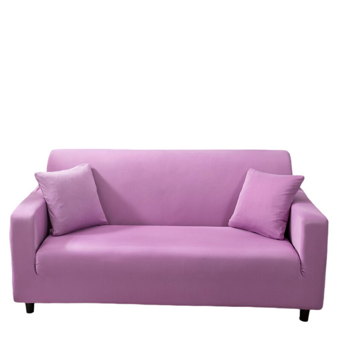 Anyhouz 4 Seater Sofa Cover Plain Light Purple Style and Protection For Living Room Sofa Chair Elastic Stretchable Slipcover