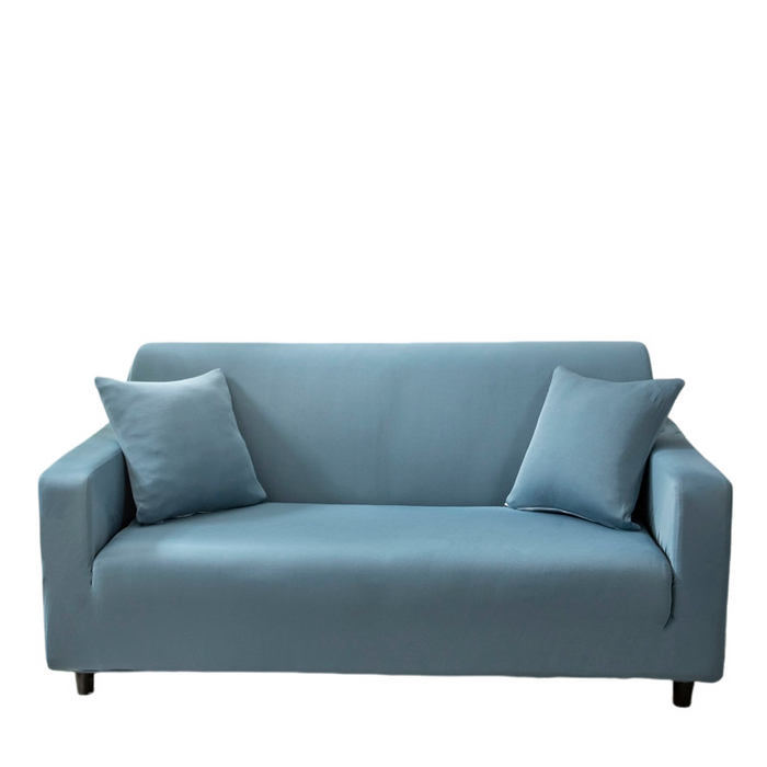 Anyhouz 4 Seater Sofa Cover Plain Grey Blue Style and Protection For Living Room Sofa Chair Elastic Stretchable Slipcover