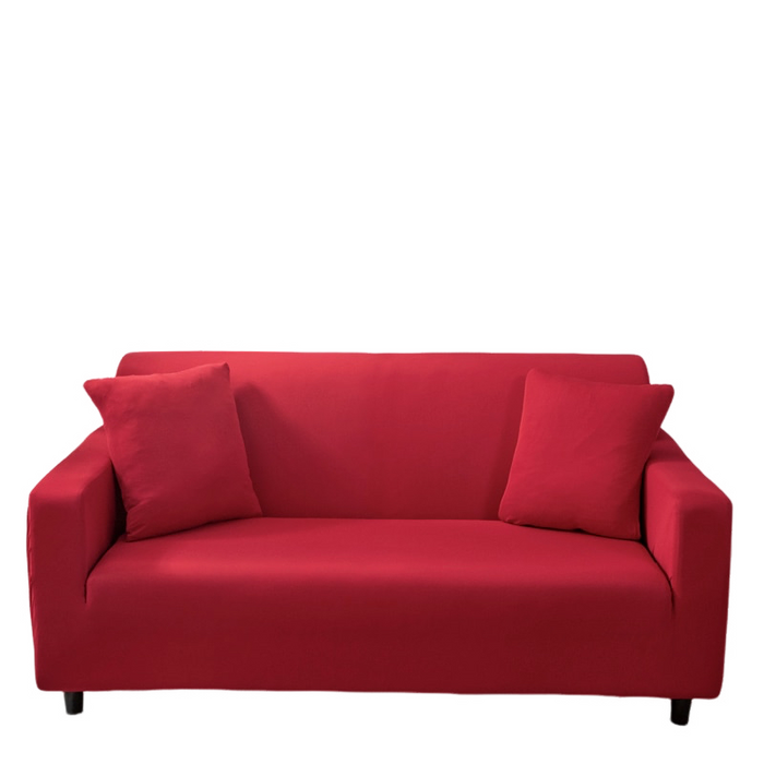 Anyhouz 4 Seater Sofa Cover Plain Red Style and Protection For Living Room Sofa Chair Elastic Stretchable Slipcover