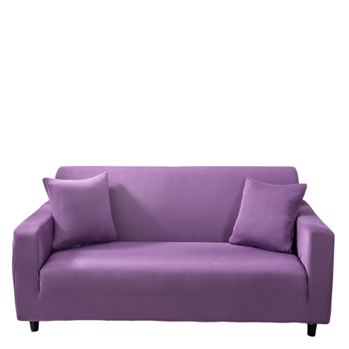 Anyhouz 4 Seater Sofa Cover Plain Purple Style and Protection For Living Room Sofa Chair Elastic Stretchable Slipcover