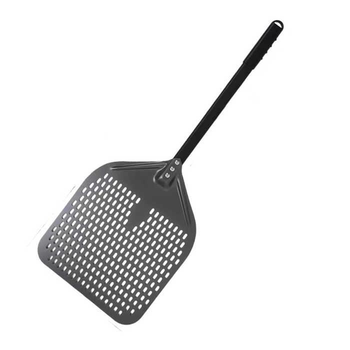 Anygleam Pizza Shovel 30 cm x 86cm  Dark Grey for Perforated Peel with Metal Handle Oven Turning Baking Accessory