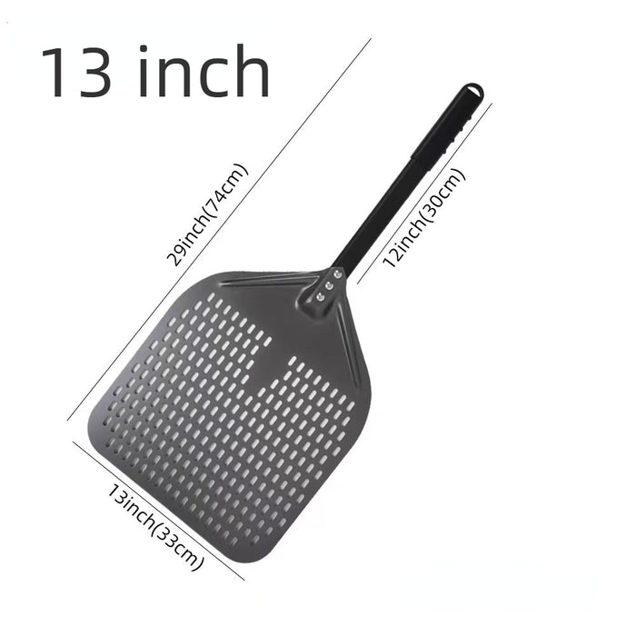 Anygleam Pizza Shovel 33 cm x 74cm  Dark Grey for Perforated Peel with Metal Handle Oven Turning Baking Accessory