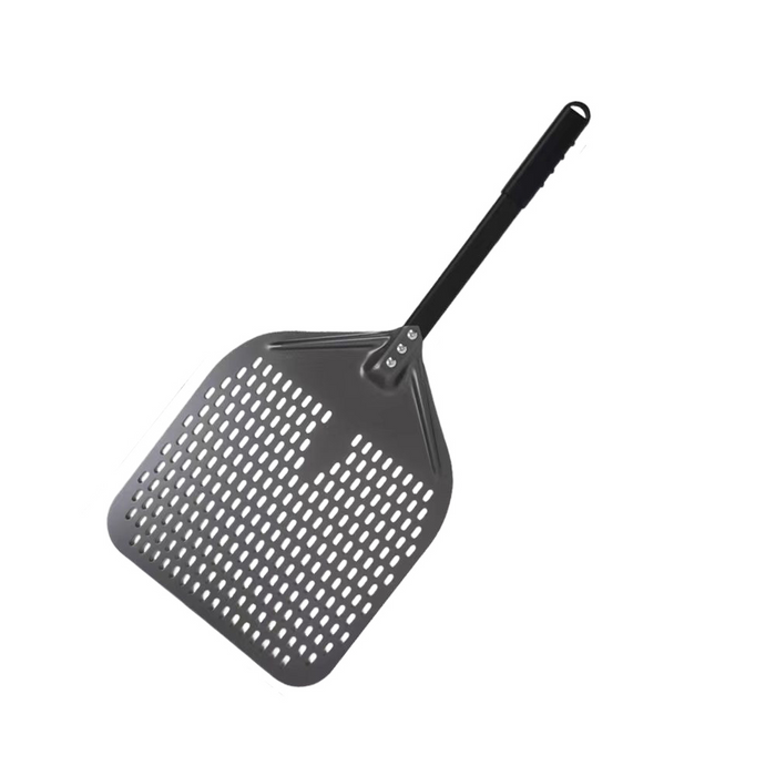 Anygleam Pizza Shovel 33 cm x 74cm  Dark Grey for Perforated Peel with Metal Handle Oven Turning Baking Accessory