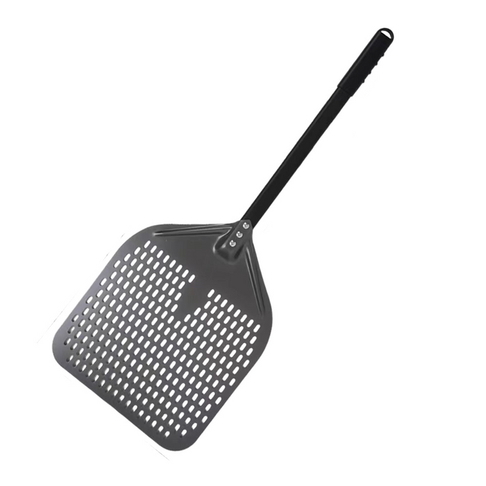 Anygleam Pizza Shovel 33 cm x 89cm  Dark Grey for Perforated Peel with Metal Handle Oven Turning Baking Accessory