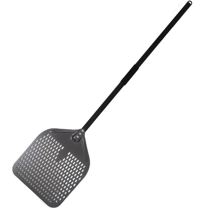 Anygleam Pizza Shovel 33 cm x 129cm Dark Grey for Perforated Peel with Metal Handle Oven Turning Baking Accessory