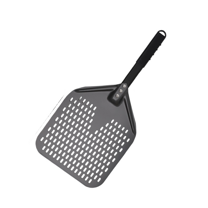 Anygleam Pizza Shovel 28cmx58cm Dark Grey for Perforated Peel with Metal Handle Oven Turning Baking Accessory